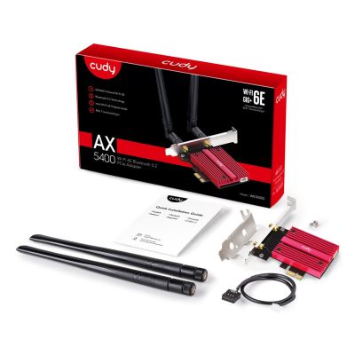 14. CUDY WE3000S AX5400 Wi-Fi 6 + BT 5.2 Network Card Intel AX210 PCIe Heatsink