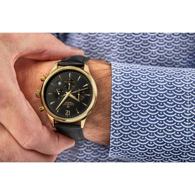 4. Giewont Chronograph Sapphire Black and Gold Men's Watch GW6310-A4