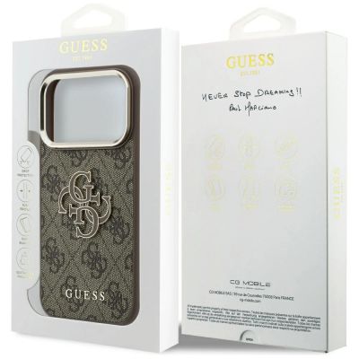 8. Guess 4G & Big Resin Logo Case for iPhone 17 Pro Max / 18 Pro Max - Brown
