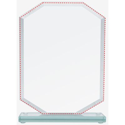 Glass trophy with a broken base