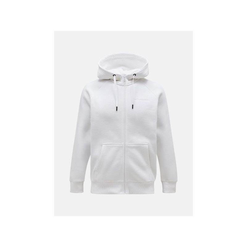 Peak Performance M Original Small Logo Zip Hood sweatshirt white