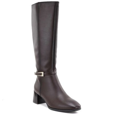 10. Women's brown leather high-heeled boots Sergio Leone KZ-31-S