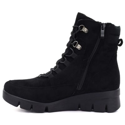 8. Women's black suede wedge ankle boots M.Daszyński MR23109A-3