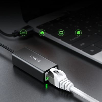 8. Orico XC-R45-V1 USB-C to RJ45 Gigabit Ethernet 1 Gbps Network Adapter - Black