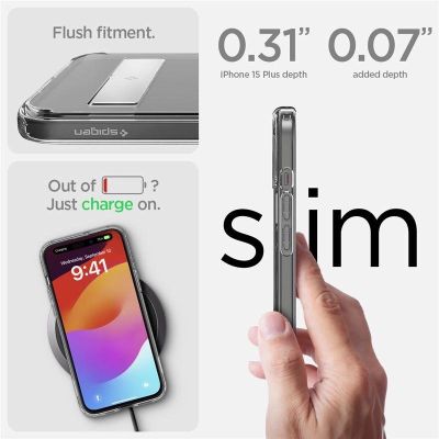 6. Spigen Ultra Hybrid S MagSafe Case with Stand for iPhone 15 Plus - Black