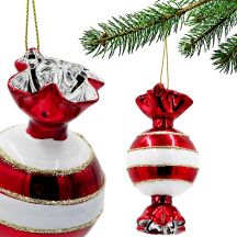 GLASS CANDY BALL FORM 10CM HORIZONTAL STRIPES