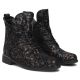 4. Women's leather ankle boots with floral pattern, black Filippo DBT8283