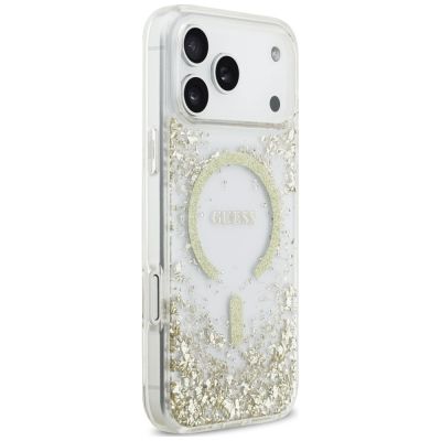 4. Guess Resin Bottom Glitter MagSafe Case for iPhone 18 Pro Max / 17 Pro Max - Gold