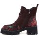 3. Women’s burgundy leather ankle boots with flowers Artiker 59C0248