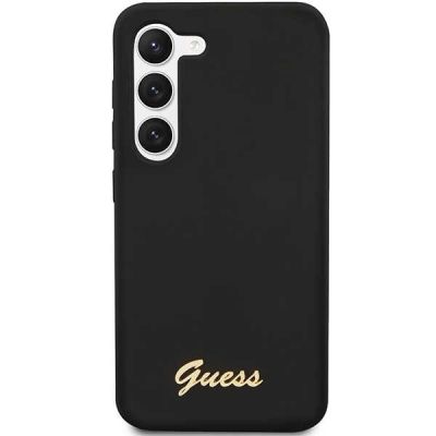3. Guess GUHCS23MSLSMK S23+ S916 black/black hardcase Silicone Vintage Gold Logo