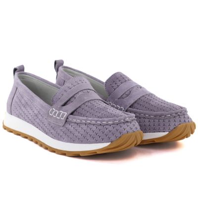 4. Sergio Leone SP009 Purple Suede Leather Moccasins