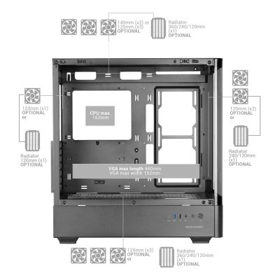 8. TACENS MARS MC-LCDPRO 7.2" IPS LCD ATX - housing