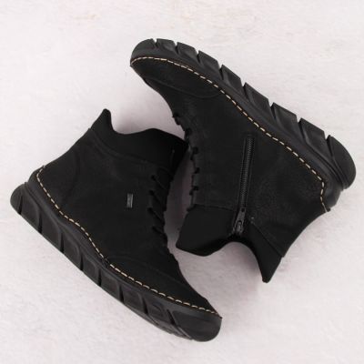 6. Women's insulated black ankle boots Rieker 55069-00