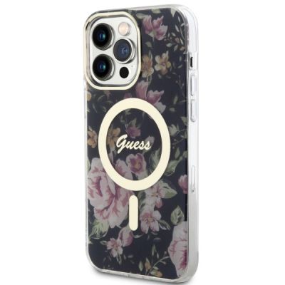 2. Guess GUHMP14XHCFWSK iPhone 14 Pro Max 6.7" black/black hardcase Flower MagSafe