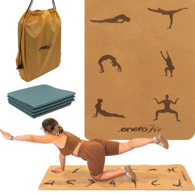 7. CORK FOLDABLE YOGA MAT 183x61x0.4CM ENERO FIT