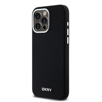 2. DKNY Liquid Silicone Small Metal Logo MagSafe Case for iPhone 14 Pro Max - Black