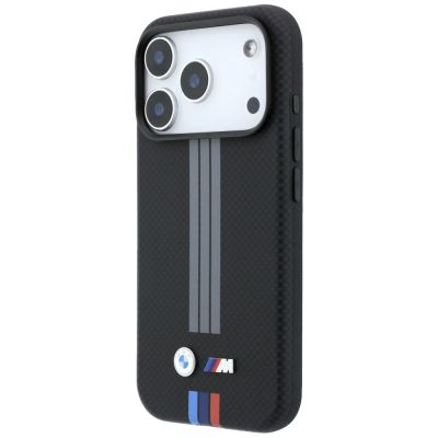 2. BMW M Quadrille Kevlar Anthracite & Tricolor Print Lines MagSafe Case for iPhone 17 Pro / 18 Pro - Black