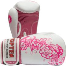 TOP TEN "Ultimate Woman" Boxing Gloves 10 oz White and Pink