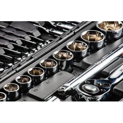 Neo Socket wrenches 1/4" 1/2" set 77 pcs CrV 08-915