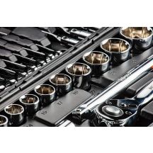 Neo Socket wrenches 1/4" 1/2" set 77 pcs CrV 08-915