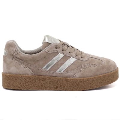 2. Women's beige leather platform sneakers S.Barski LR62-7107