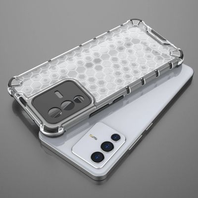 20. Honeycomb case armored cover with a gel frame for Vivo V23 5G transparent