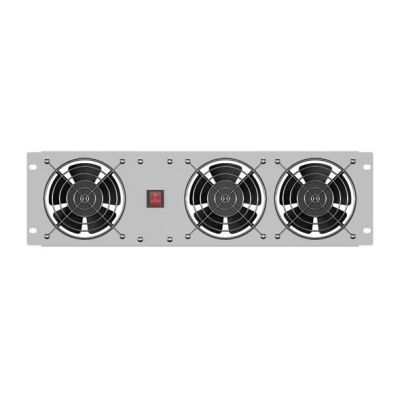 3. LANBERG VERTICAL VENTILATION PANEL 3U 19" FOR RACK CABINETS THREE FANS 230V GRAY