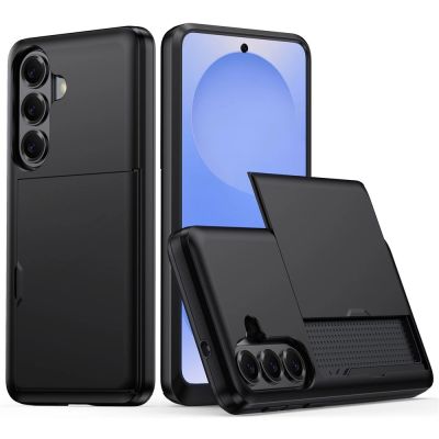 AMORUS Samsung Galaxy A57 5G Case with Sliding Card Holder - Black