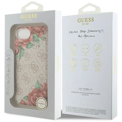 8. Guess 4G Flowers Print MagSafe iPhone 16e Case - Pink