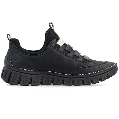 2. Rieker 57550-00 comfortable slip-on women's shoes in black
