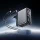 3. Cuktech AD1204U 120W Wall Charger with Display and USB-C Cable - Silver