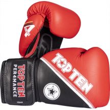TOP TEN RTT-4Select Leather Boxing Gloves 10 oz Red and Black