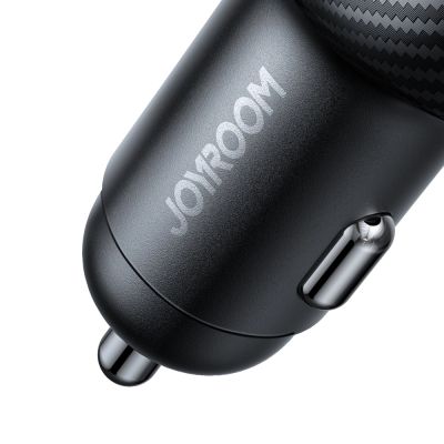 7. Joyroom JR-CCD03 3.4A Car Charger with Display 3x USB-A - Black