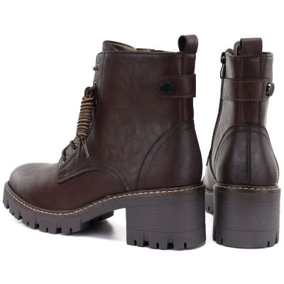 5. Brown Women’s Leather Block-Heel Ankle Boots M.Daszyński OL77-3