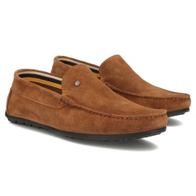 4. Men's leather moccasins, camel suede, Filippo MP923