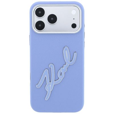 3. Karl Lagerfeld Smooth Big Resin Signature Logo Case for iPhone 18 Pro Max / 17 Pro Max - Blue
