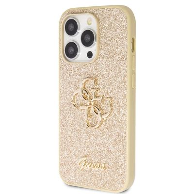 2. Guess GUHCP14LHG4SGD case for iPhone 14 Pro - gold Glitter Script Big 4G
