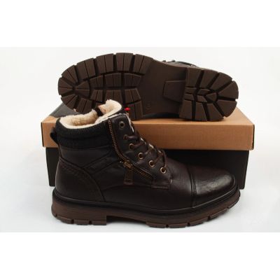 10. Wrangler men's shoes Gillen Fur brown insulated ankle boots fashionable