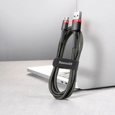 6. Baseus Cafule Cable CAMKLF-B91 USB-A / micro USB 2.4A 1 m - black and red