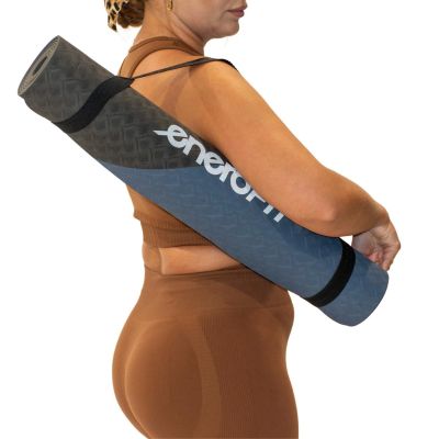13. YOGA AND FITNESS MAT TPE ANTI-SLIP BLACK AND BLUE ENERO FIT
