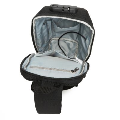 5. Wozinsky Premium Single Shoulder Anti-Theft City Backpack with Organizer and USB - Black