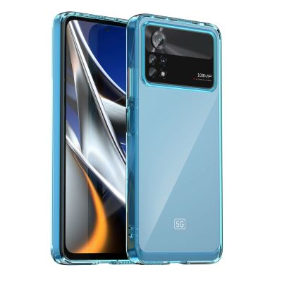 11. Outer Space Case for Xiaomi Poco X4 Pro 5G cover with a flexible frame blue