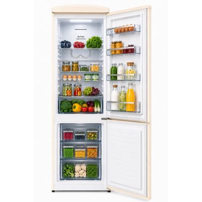 3. Ravanson LKK-315RC Retro Refrigerator 597mm x 707mm x 1943 mm | 315l | Total No Frost | Class E | Cream