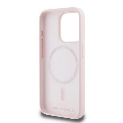 7. Karl Lagerfeld Silicone Karl&Choupette MagSafe Case for iPhone 15 Pro - Pink