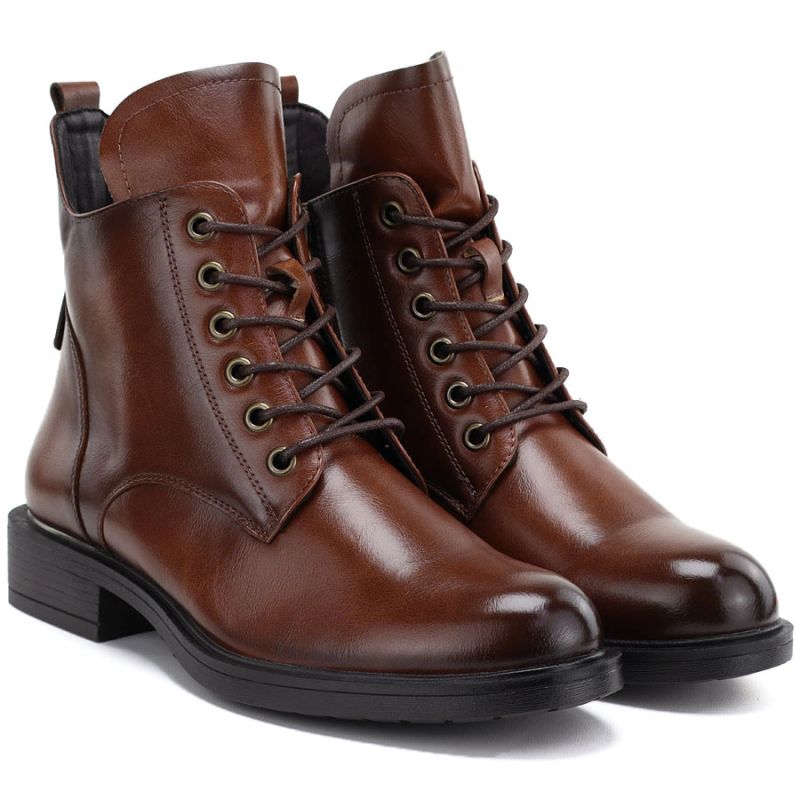 8. Women's insulated worker boots, camel, Vinceza 58677