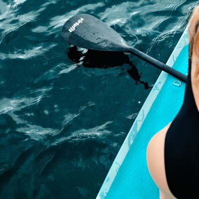 23. VIRTUFIT SUP SURFER 305 BOARD WITH SAIL AND ACCESSORIES BLACK