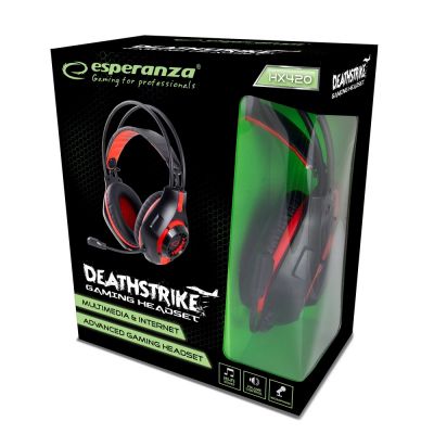 3. Esperanza EGH420R DEATHSTRIKE Headphones (black and red)
