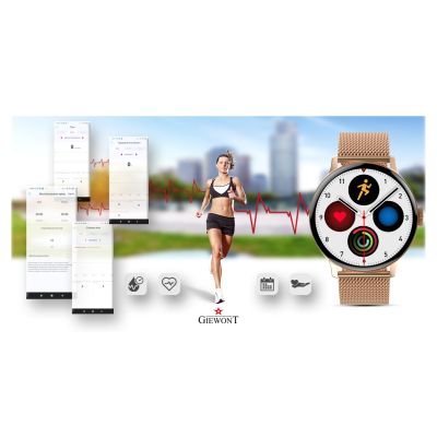 16. GIEWONT Rose Gold Women's Smartwatch GW330-1