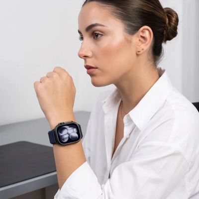 7. Tech-Protect NylonLoop Strap for Apple Watch 44 / 45 / 46 / 49 mm – Navy Blue