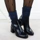 11. Women's Blue Patent Block-Heel Ankle Boots M.Daszyński SA269-1